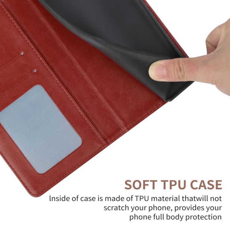 Funda de Cuero con Tapa y Patrón en Forma de y para OnePlus 13 (Marrón)