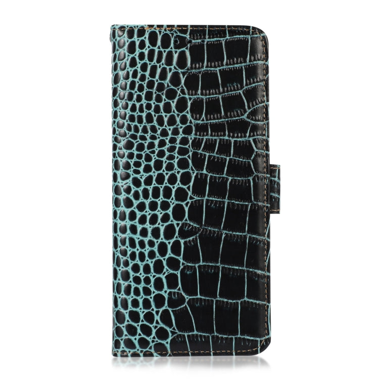 Funda para Teléfono OnePlus Nord 13 con Piel de Vaca y Cocodrilo (Verde)
