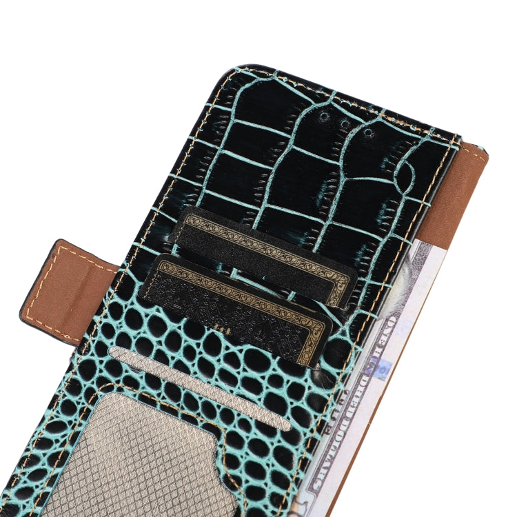 Funda para Teléfono OnePlus Nord 13 con Piel de Vaca y Cocodrilo (Verde)