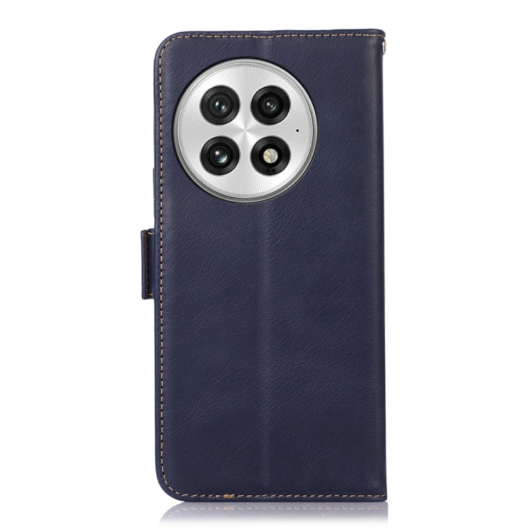 Funda de Teléfono OnePlus Nord 13 Cuero Genuino Crazy Horse Rfid Cierre Magnético (Azul)