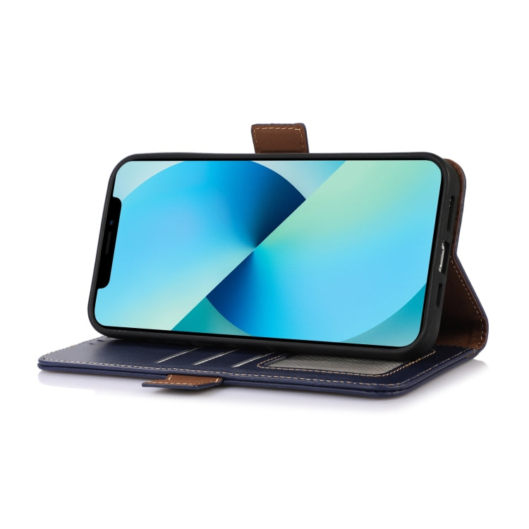 Funda de Teléfono OnePlus Nord 13 Cuero Genuino Crazy Horse Rfid Cierre Magnético (Azul)
