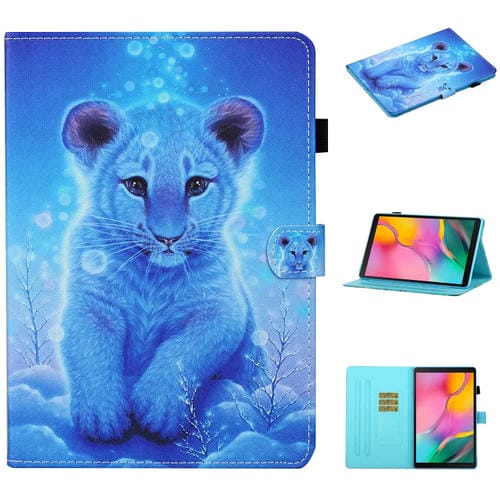 Estuche de Cuero para Samsung Galaxy Tab a 10.1 (2019) T510 Abatible Horizontal con Soporte y Ranuras (Little Tiger)