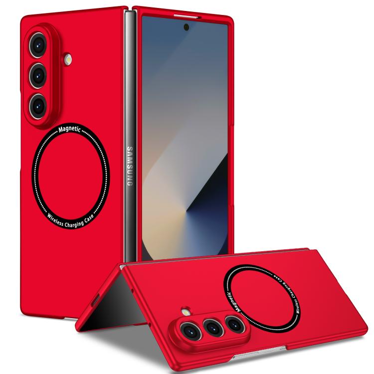 Funda protectora con anillo para Samsung Galaxy Z Fold7 5G (roja)