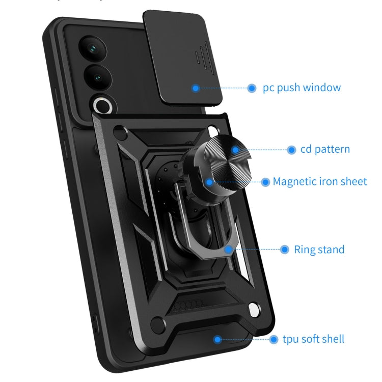 Funda híbrida TPU PC OnePlus Nord CE4 5G cubierta deslizante cámara (Roja)