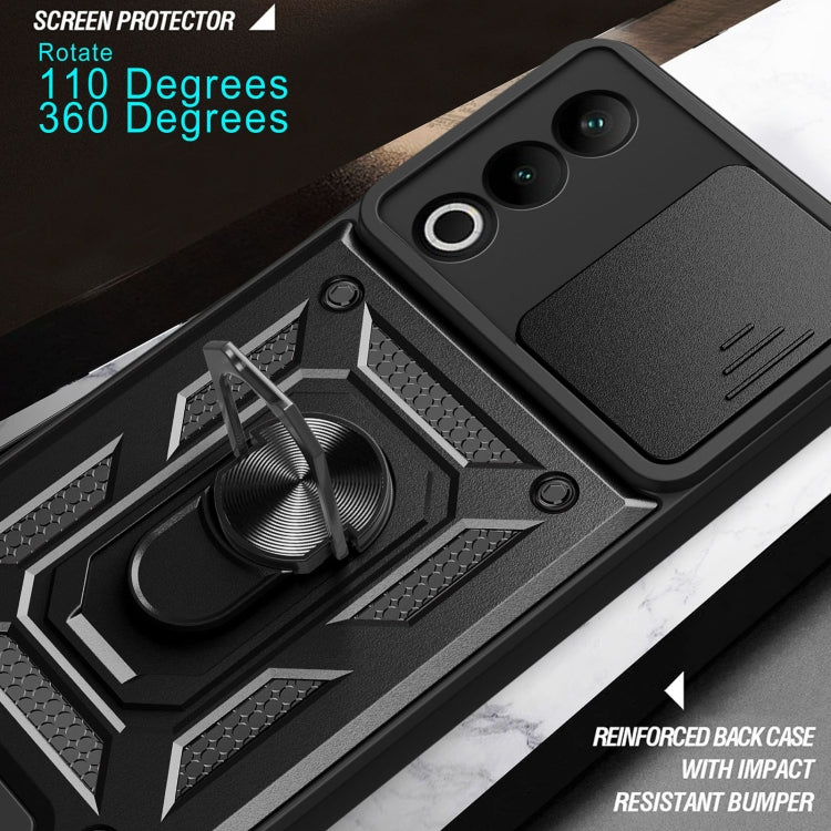 Funda híbrida TPU PC OnePlus Nord CE4 5G cubierta deslizante cámara (Roja)
