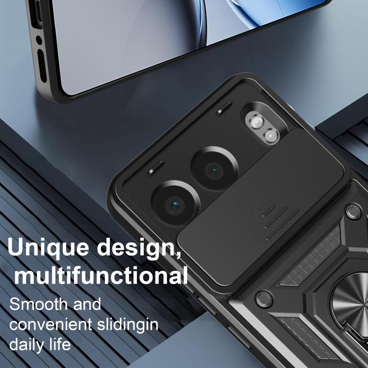 Funda Híbrida TPU PC para OnePlus Nord 4 con Cámara Deslizante (Plateada)