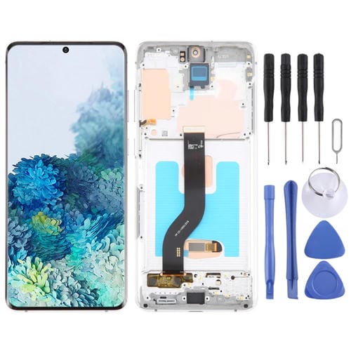 Ecrã OLED LCD Samsung Galaxy S20+ 4G/5G SM-G985/986 com Moldura (Prateado)
