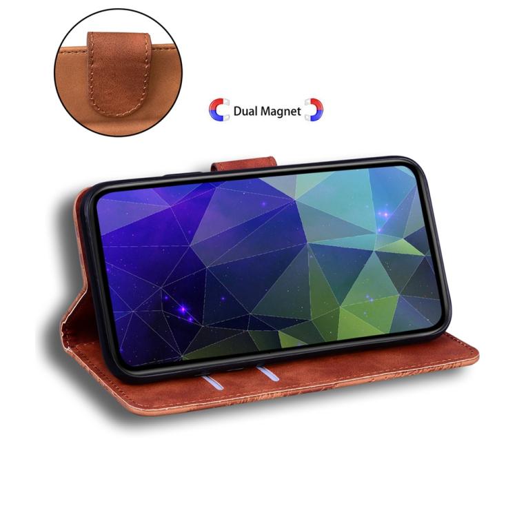 Funda de cuero con tapa para Infinix Note 50 Pro+, color puro y tacto suave (marrón)
