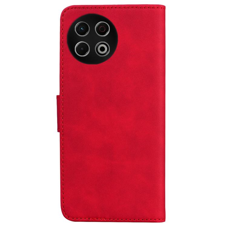 Funda de cuero con tapa para Tecno Spark 30 Pro, color puro y tacto suave (roja)