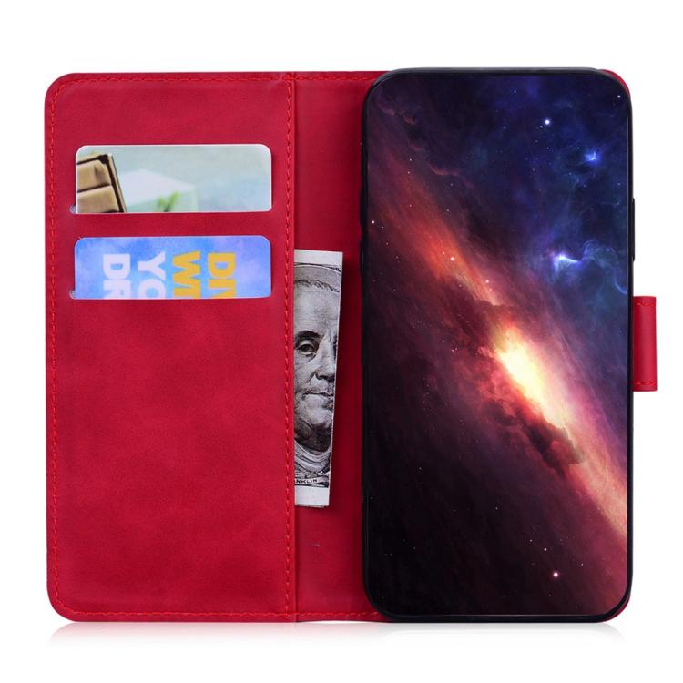 Funda de cuero con tapa para Tecno Spark 30 Pro, color puro y tacto suave (roja)