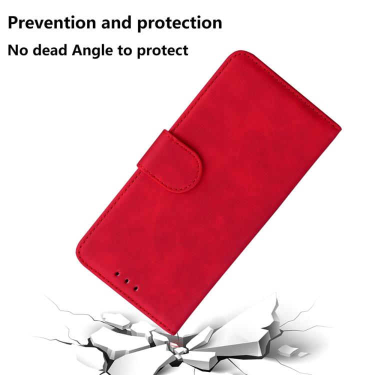Funda de cuero con tapa para Tecno Spark 30 Pro, color puro y tacto suave (roja)