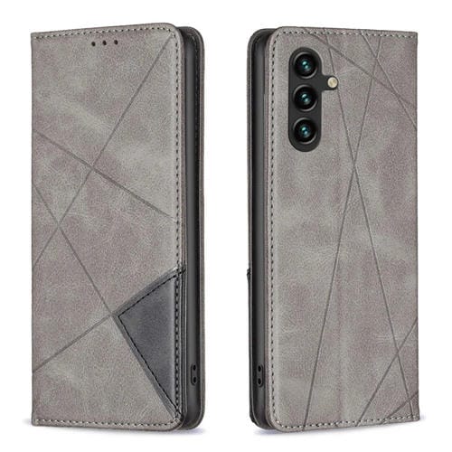 Funda de teléfono Samsung Galaxy A35 Cuero Magnético Textura Rombo (Gris)