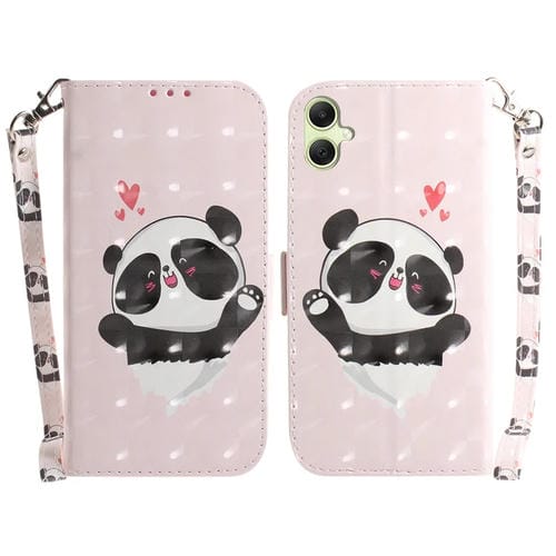 Funda para Teléfono Samsung Galaxy A05 Cuero Tapa Horizontal 3D (Corazón Panda)