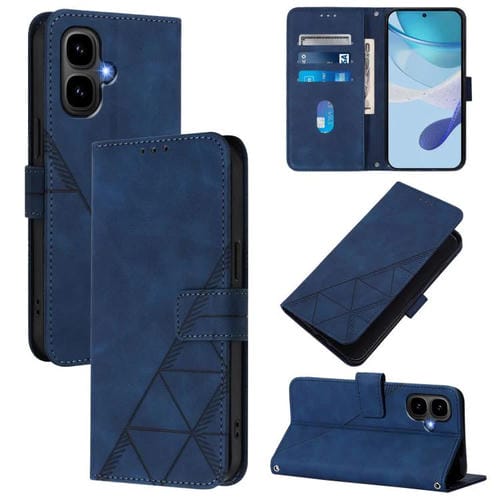 Funda de cuero con relieve 3D para Infinix Smart 10 4G (azul)