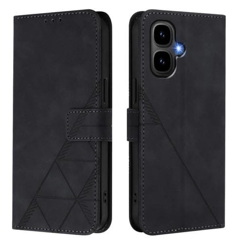 Funda de cuero con relieve 3D para Infinix Smart 10 4G (negra)