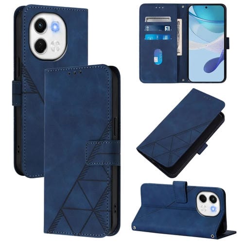 Funda de Cuero con Tapa y Relieve 3D para Tecno Spark 30 5G y Pova 6 Neo 5G (Azul)