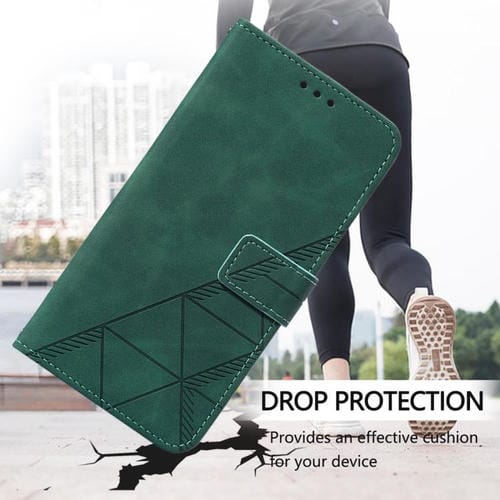 Funda de cuero con relieve 3D para Tecno Camon 40 Premier (Verde oscuro)