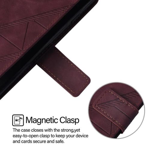 Funda de cuero con relieve 3D para Tecno Camon 40 Premier (rojo vino)
