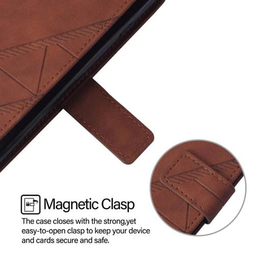 Funda de cuero con relieve 3D para Tecno Pop 10 (marrón)