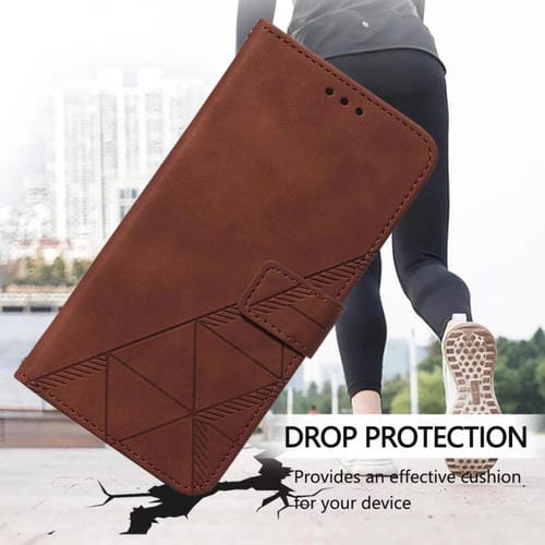 Funda de cuero con relieve 3D para Tecno Pop 10 (marrón)