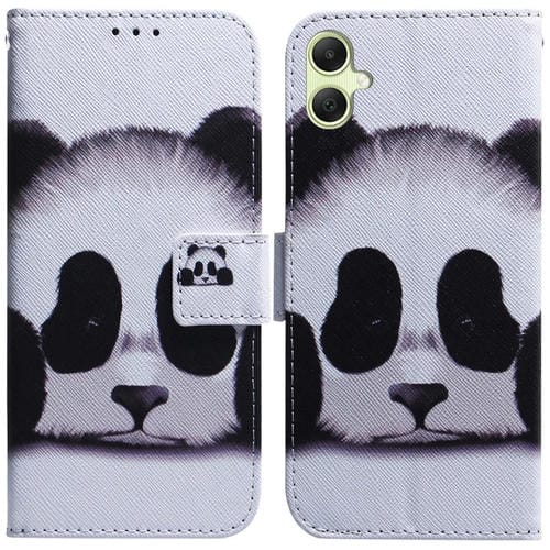 Funda de Cuero para Samsung Galaxy A05 con Tapa y Dibujo Coloreado (Panda)
