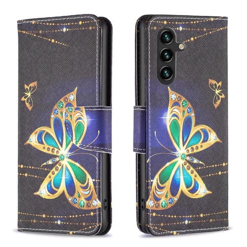 Funda para Samsung Galaxy A35 Cuero Patrón Dibujo Colores (Mariposa Grande)