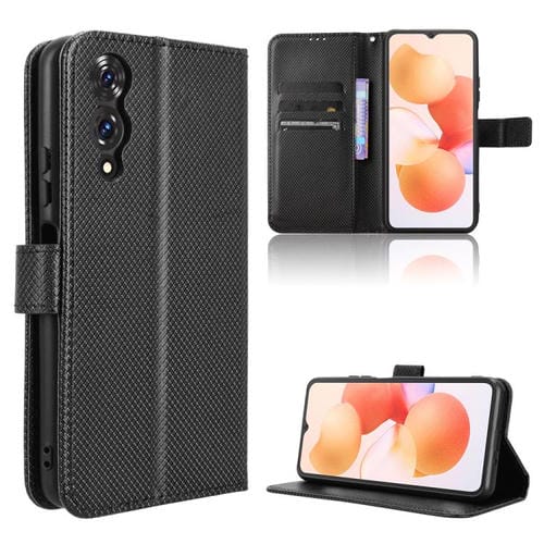 Funda de Cuero con Textura de Diamante para Cubot A10 (Negra)