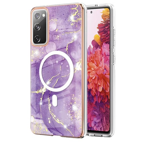 Estuche para Teléfono Samsung Galaxy S20 FE 5G y 4G Patrón Mármol TPU Doble Cara (Púrpura)
