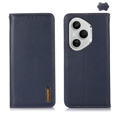 Funda para Honor 400 Pro Global de 160,8 mm con capa superior de piel de vacuno KHAZNEH Nappa (azul)