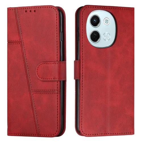 Funda de Cuero Textura Becerro con Hebilla para Tecno Spark 30 5G (Rojo)
