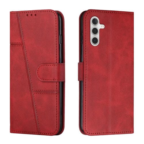 Funda de piel con hebilla y textura de becerro para Samsung Galaxy A17/A26 5G (roja)