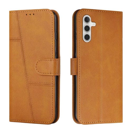 Funda de piel con textura de becerro y hebilla para Samsung Galaxy A17/A26 5G (amarilla)