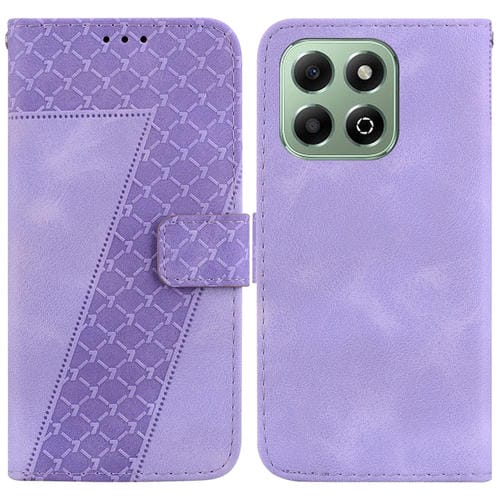 Funda de Cuero con Relieve en Forma de Siete para Honor X6B (Morado)