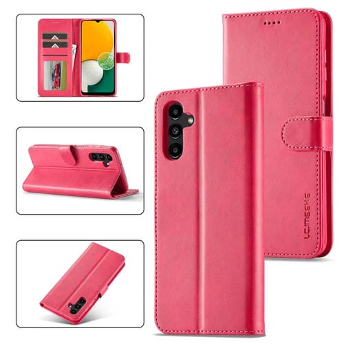 Funda para Teléfono Samsung Galaxy A15 Lc.Imeeke Cuero Textura de Becerro (Rojo)