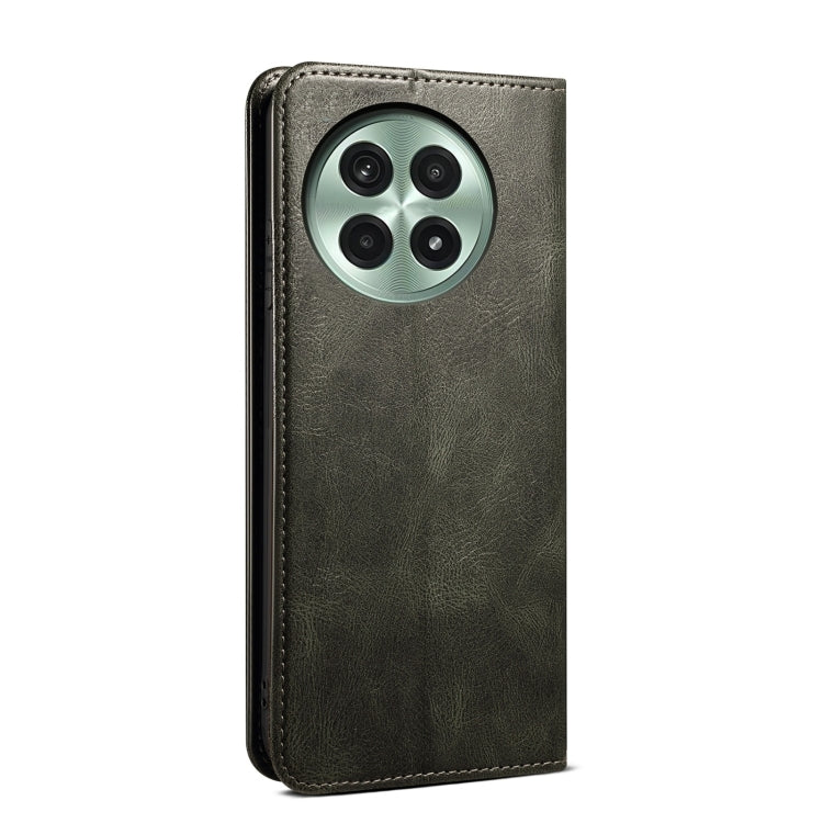 Funda de Cuero Crazy Horse con Cera de Aceite para OnePlus 13 (Verde)