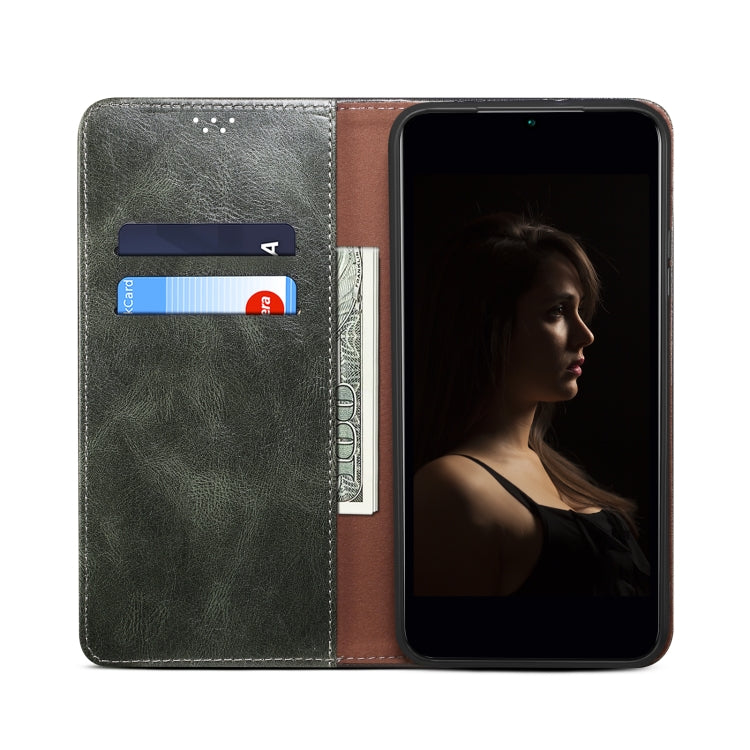 Funda de Cuero Crazy Horse con Cera de Aceite para OnePlus 13 (Verde)