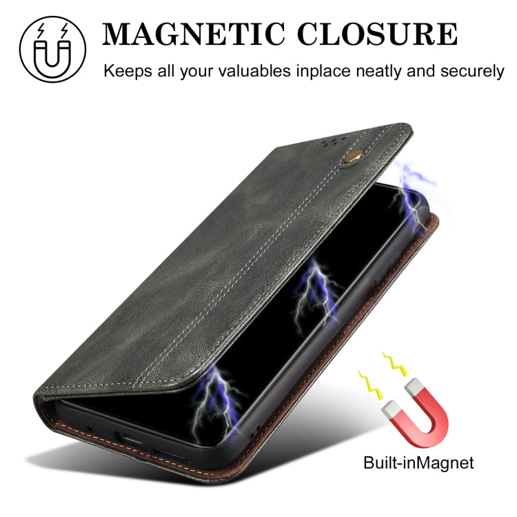 Funda de Cuero Crazy Horse con Cera de Aceite para OnePlus 13 (Verde)