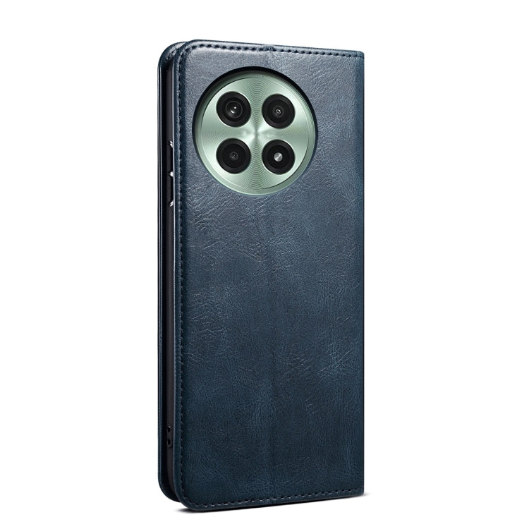 Funda de Cuero Crazy Horse con Cera de Aceite para OnePlus 13 (Azul)