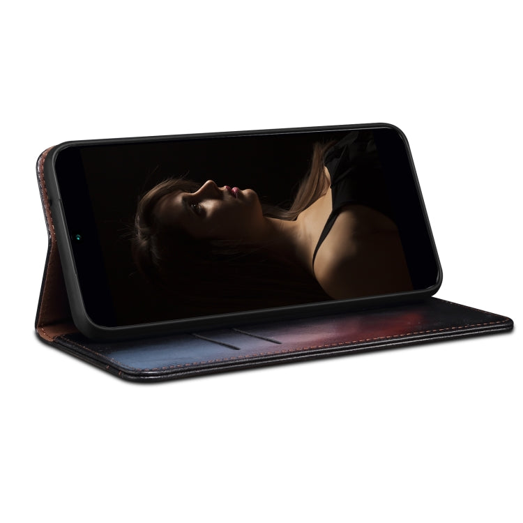 Funda de Cuero Crazy Horse con Cera de Aceite para OnePlus 13 (Negra)