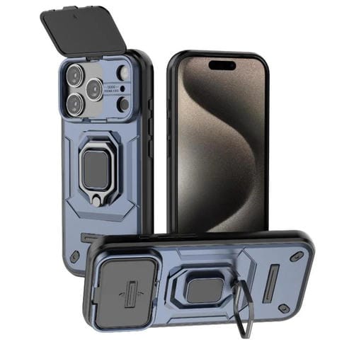 Funda deslizante Camshield de TPU + PC a prueba de golpes con soporte para iPhone 17 Pro (azul)