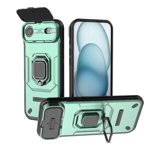 Funda deslizante Camshield de TPU + PC a prueba de golpes con soporte para iPhone 17 Air (verde)