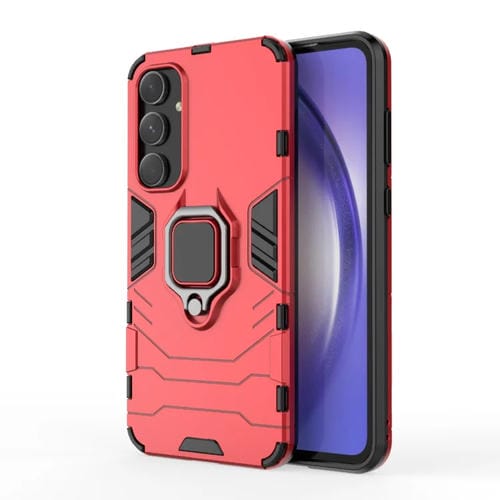 Funda Protectora Samsung Galaxy A55 5G PC + TPU a Prueba de Golpes con Soporte de Anillo Magnético (Rojo)