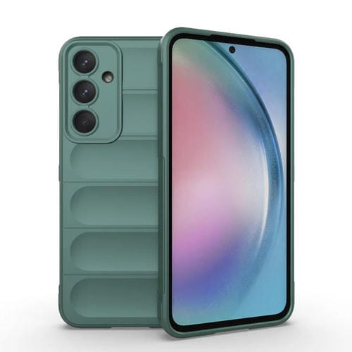 Funda para Teléfono Samsung Galaxy A55 5G Magic Shield TPU y Franela (Verde Oscuro)