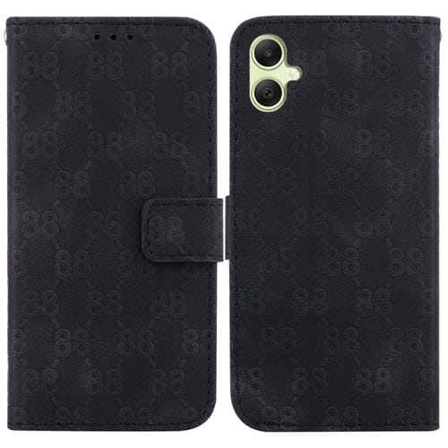 Funda para Teléfono Samsung Galaxy A05 Cuero Relieve Forma 8 Dobles (Negro)