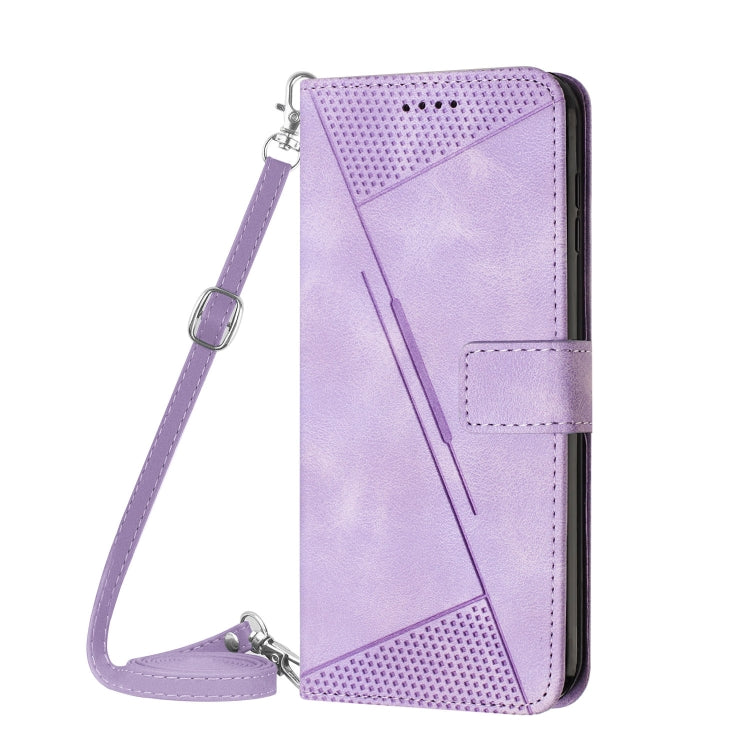 Funda de Cuero Triangular para OnePlus 13 Dream con Cordón (Morado)