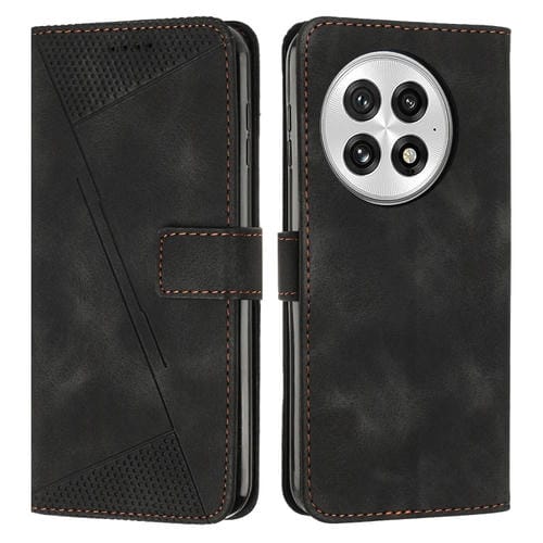 Funda de Cuero Triangular para Teléfono OnePlus 13 Dream con Cordón (Negro)