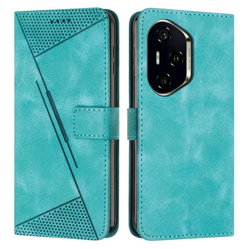 Funda de Cuero Triángulo con Cordón para Honor 300 Pro/300 Ultra (Verde)