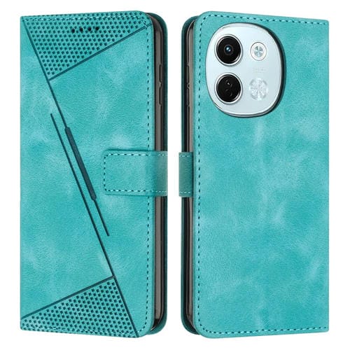 Funda de Cuero Triangular para Teléfono Tecno Spark 30 5G Dream con Cordón (Verde)