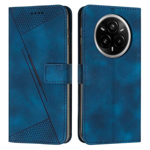 Funda de Cuero Triangular Dream Triangle con Cordón para Realme 14 Pro+ (Azul)