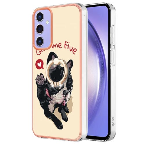 Estuche para Teléfono Samsung Galaxy A15 5G Imd Doble Cara Galvanoplastia con Soporte para Anillo (Lucky Dog)